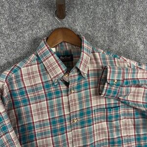 Par Four‎ Sportswear Mens L Button Up Plaid Shirt Long Sleeve Casual